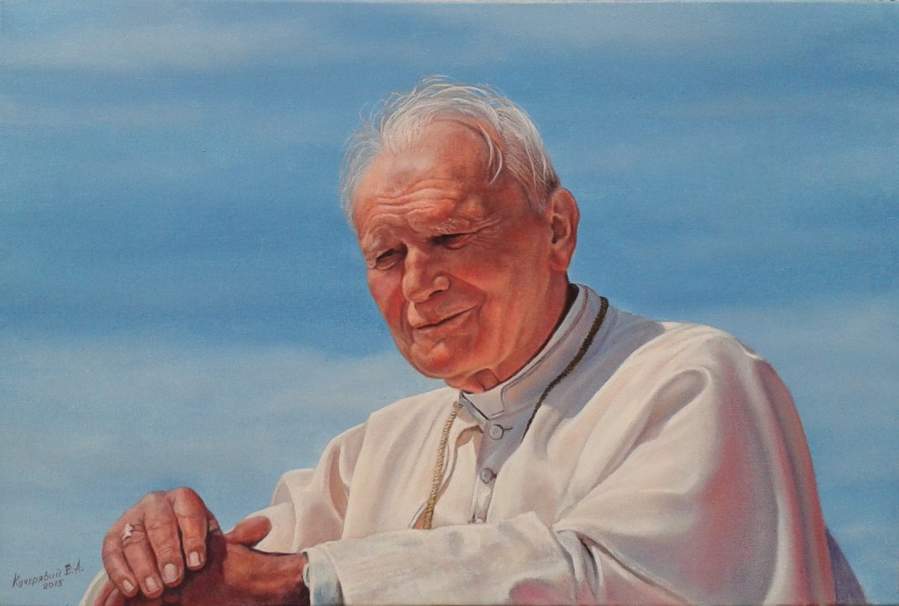 Pope John Paul II: Serenity — portraits oil painting by Viktor Kucheryavyy, 