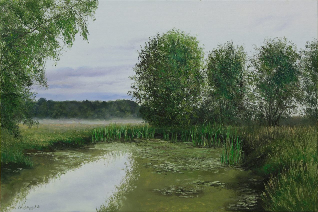 Fog Dissipating — summer memories oil painting by Viktor Kucheryavyy, 