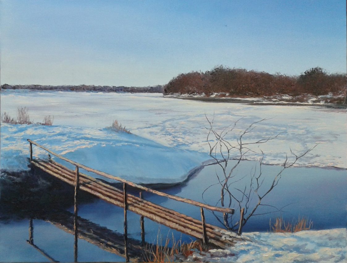 An Afternoon Stroll — original oil painting by Viktor Kucheryavyy, 50 x 65 cm, 2015