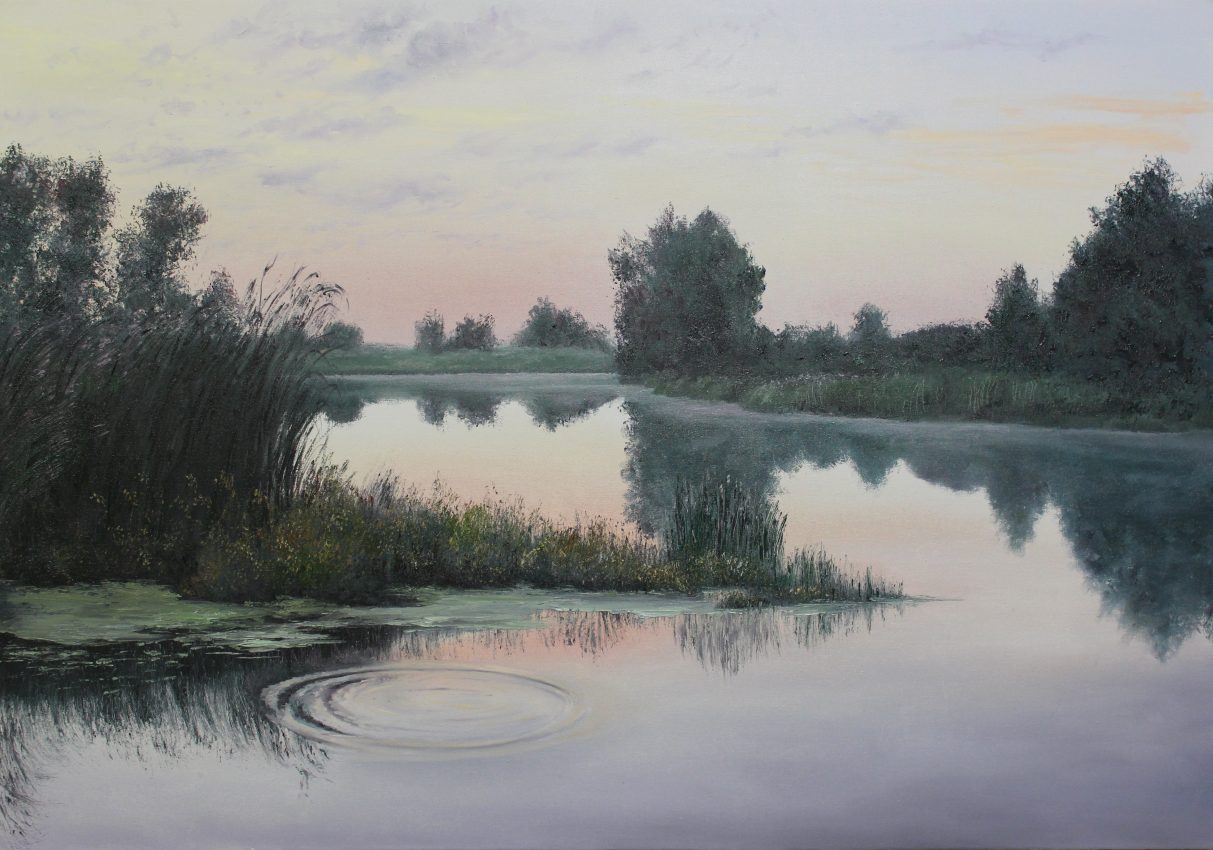 As the Sun Goes Down — original oil on canvas painting by Viktor Kucheryavyy, 70 x 100 cm