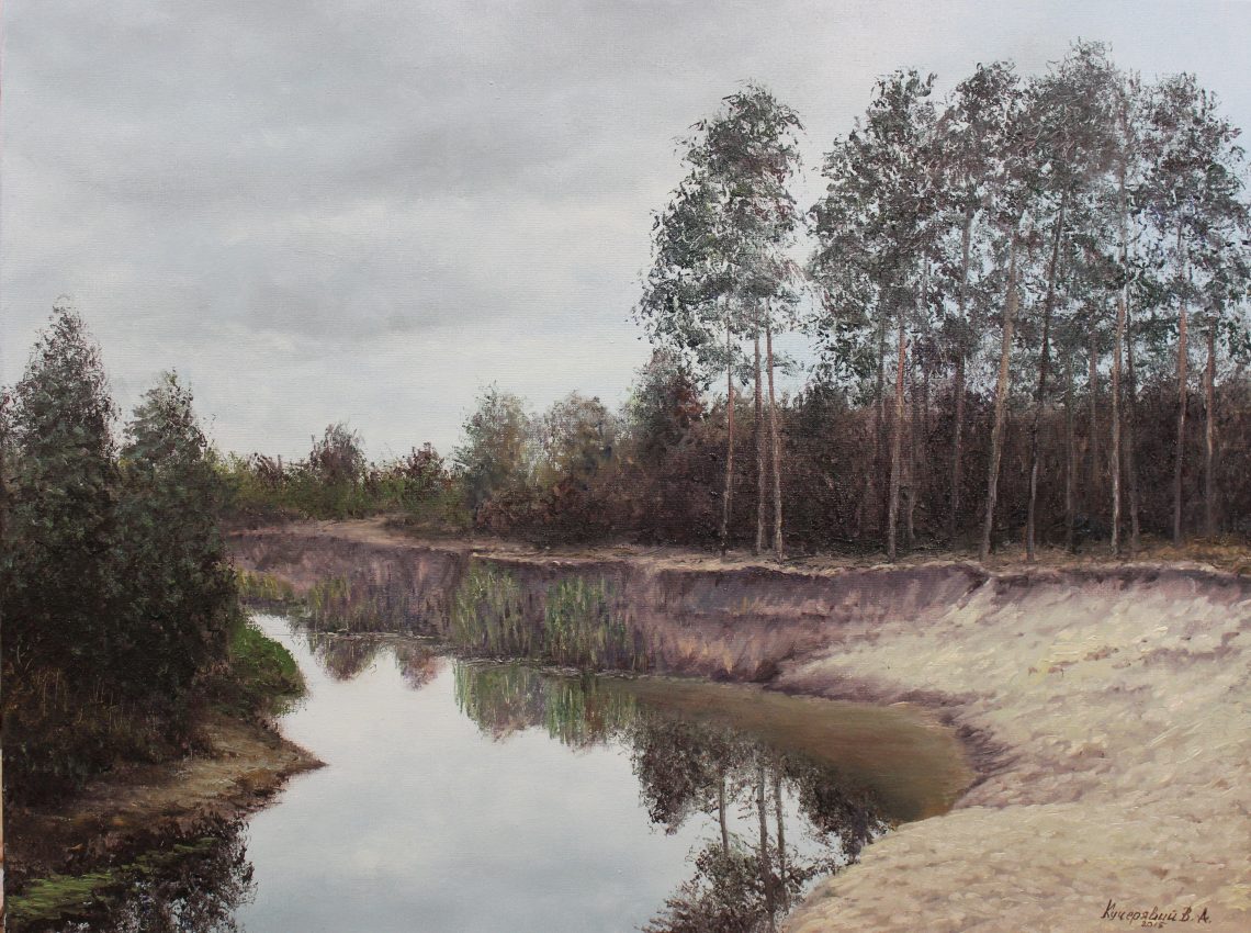 Calm Before the Storm — summer memories oil painting by Viktor Kucheryavyy, 45 x 60 cm