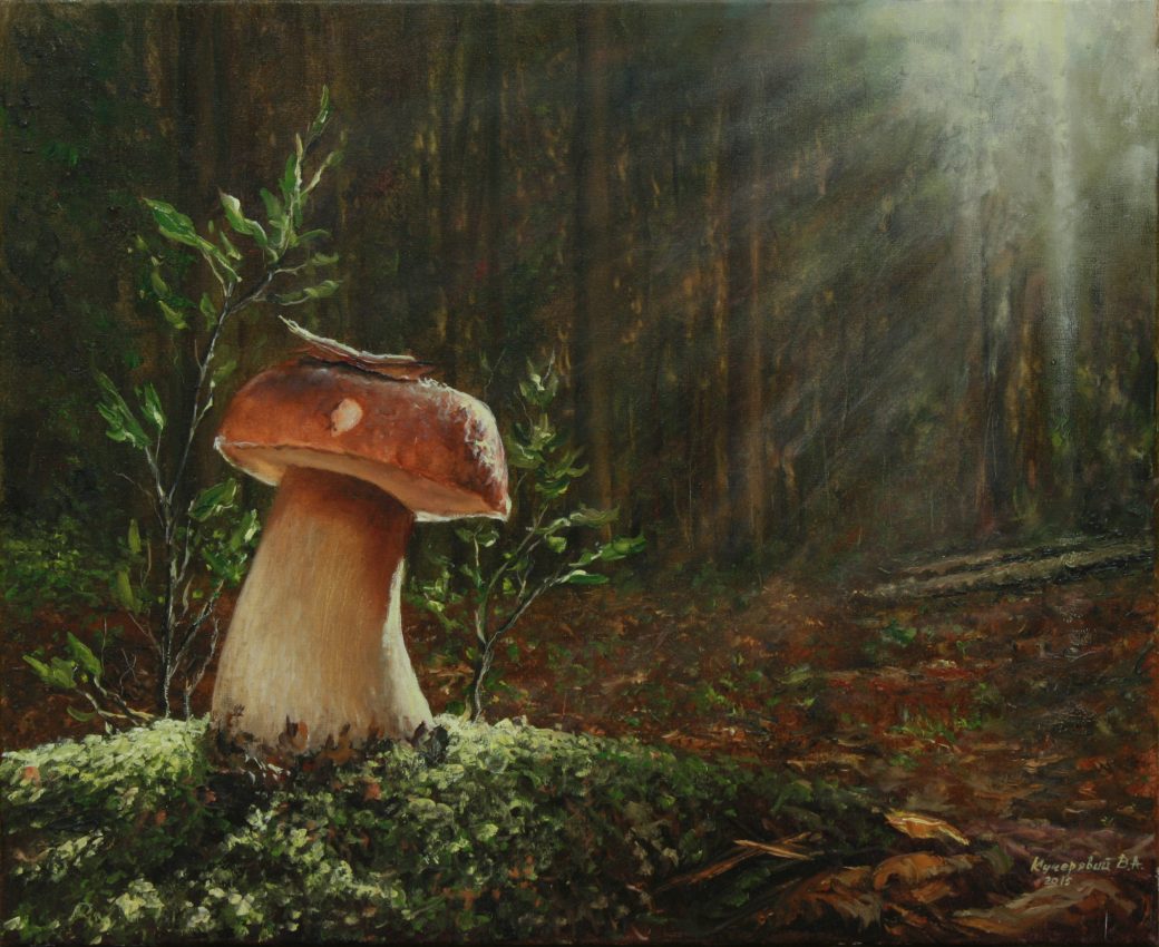 Hidden Treasure — golden fall oil painting by Viktor Kucheryavyy, 