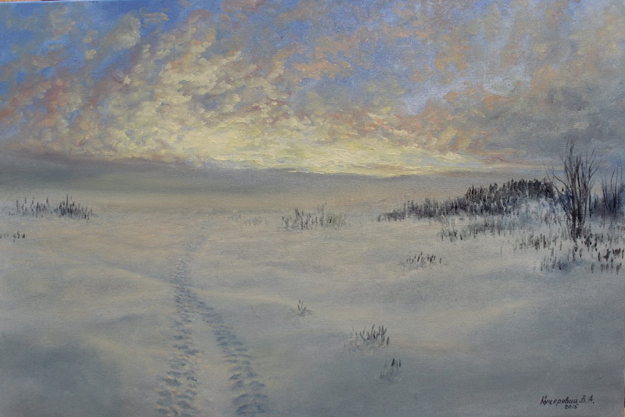 Footsteps — oil painting by Viktor Kucheryavyy
