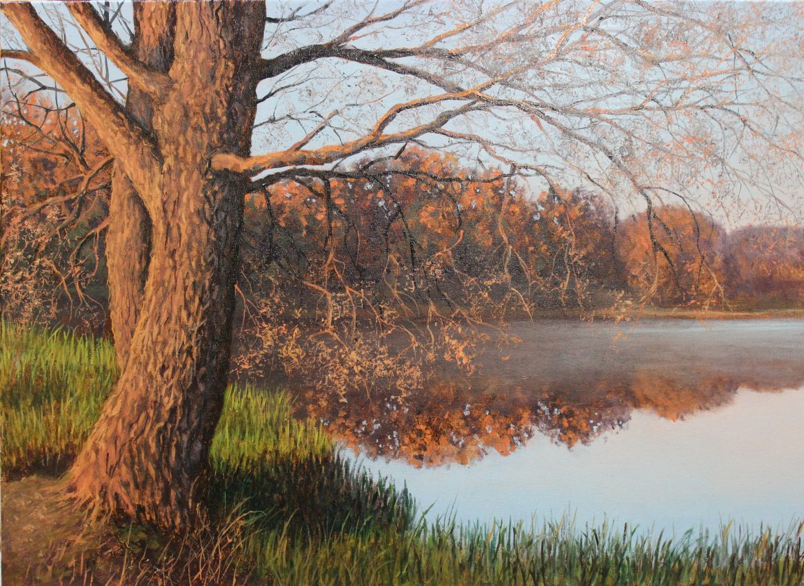 The Mirror — original oil on canvas painting by Viktor Kucheryavyy, 40 x 55 cm