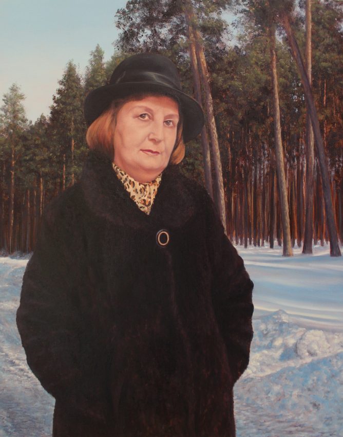 A Lady in a Hat — original oil on canvas painting by Viktor Kucheryavyy