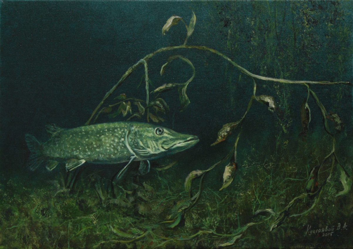 On the Hunt — animals oil painting by Viktor Kucheryavyy, 
