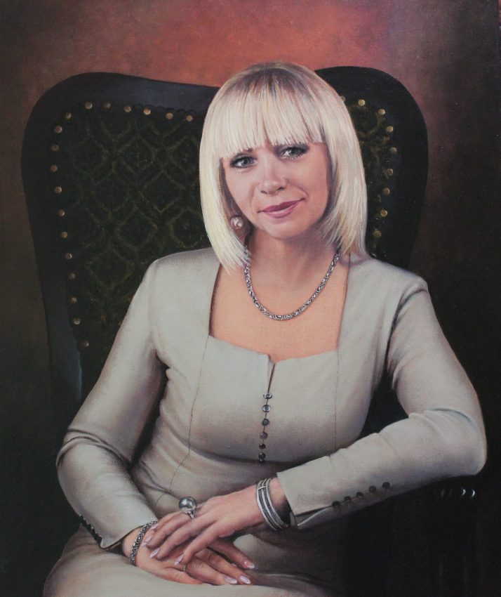 Portrait of a Blonde Woman — portraits oil painting by Viktor Kucheryavyy, 
