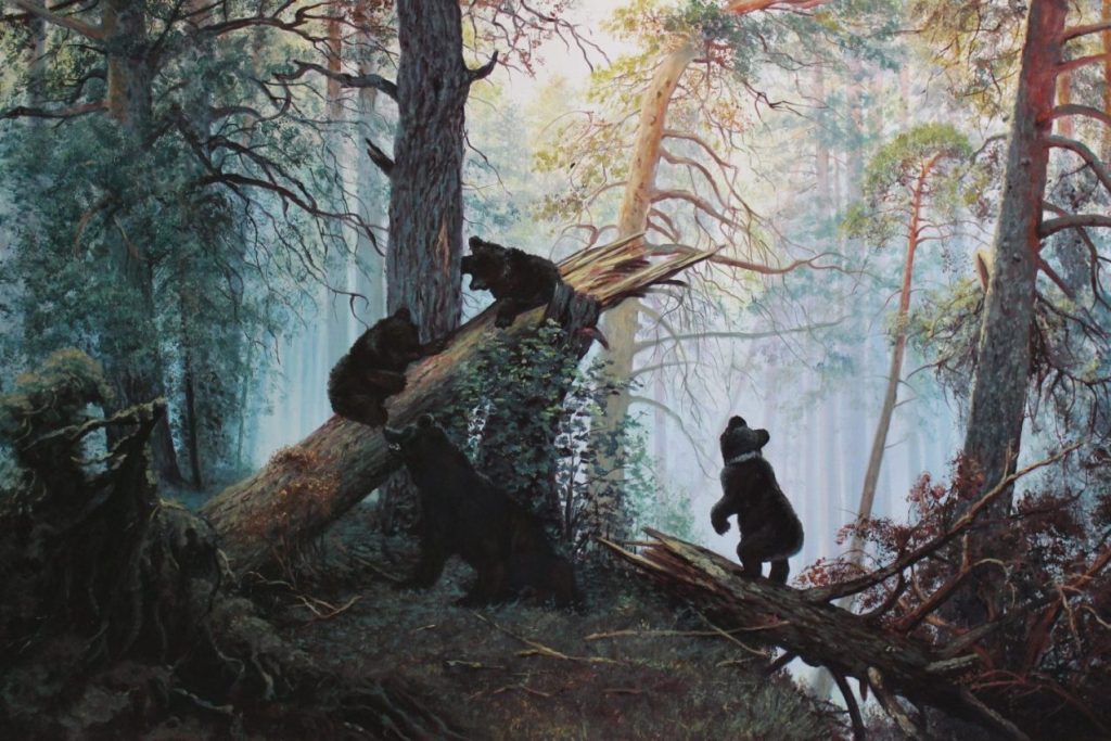 Morning in a Pine Forest (after Shishkin) — copies oil painting by Viktor Kucheryavyy, 