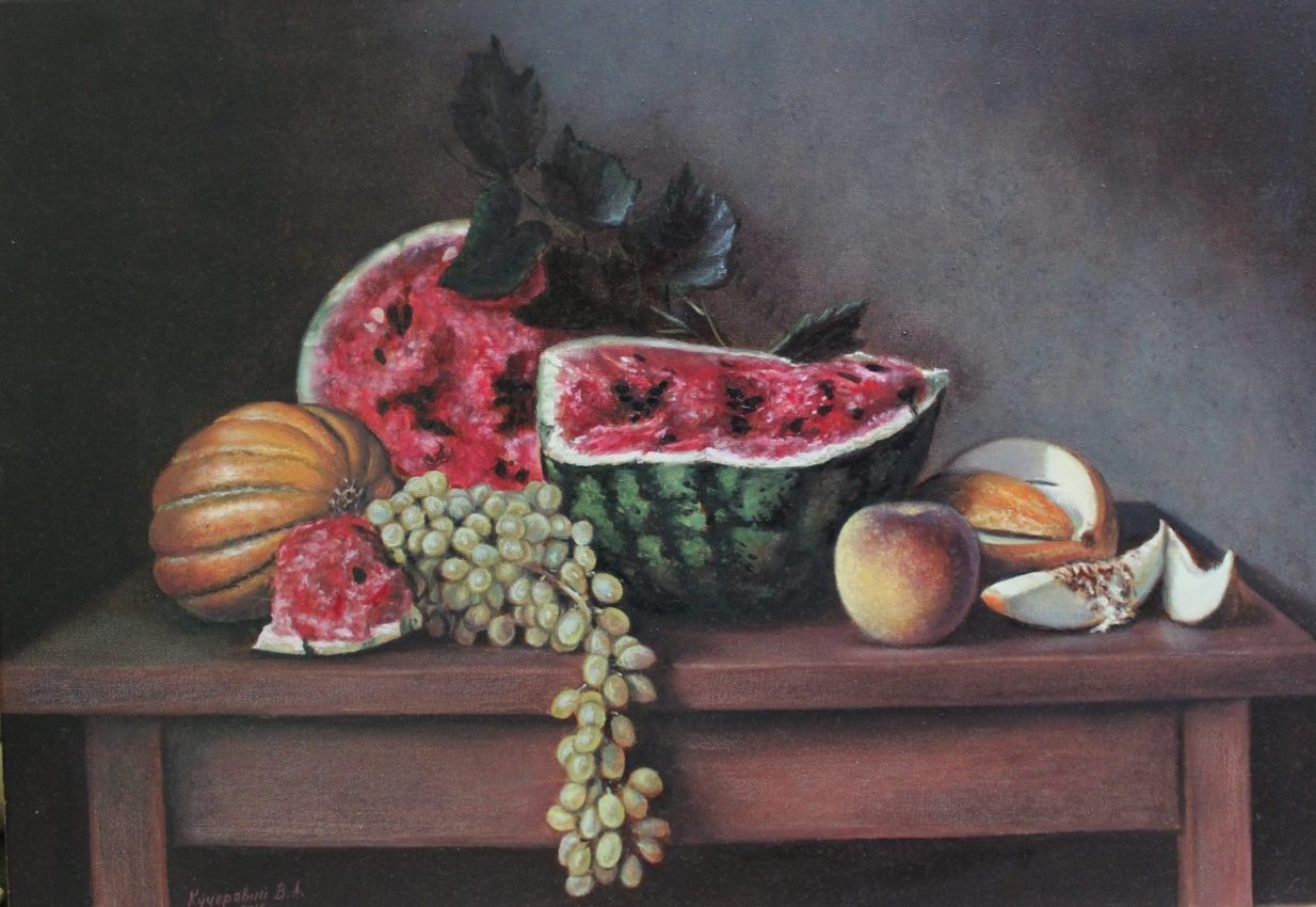 Summer Bounty — nature mort oil painting by Viktor Kucheryavyy, 