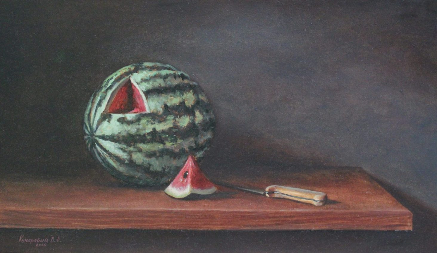 First Taste — nature mort oil painting by Viktor Kucheryavyy, 