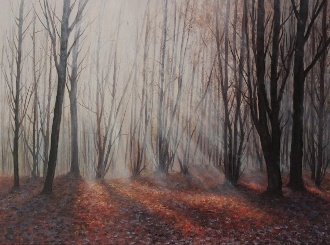Foliage — golden fall oil painting by Viktor Kucheryavyy, 45 x 60 cm