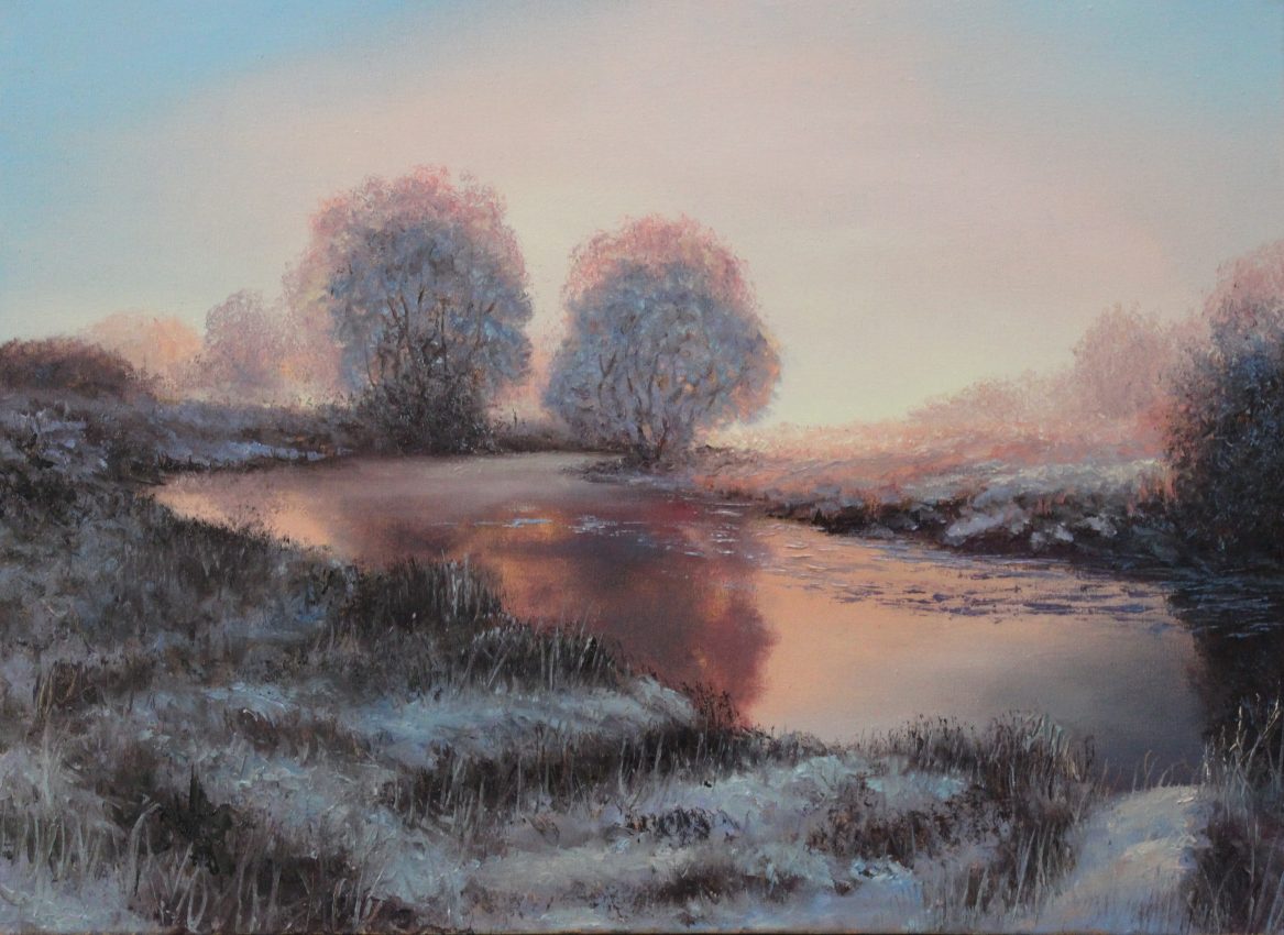 Pink Glow — sunsets & dawns oil painting by Viktor Kucheryavyy, 