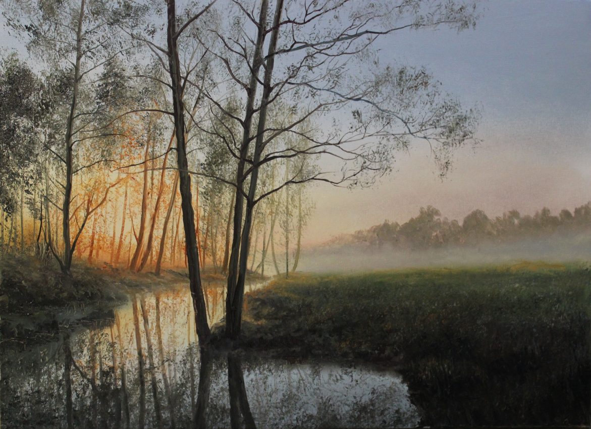 Hazy Dusk — original oil on canvas painting by Viktor Kucheryavyy