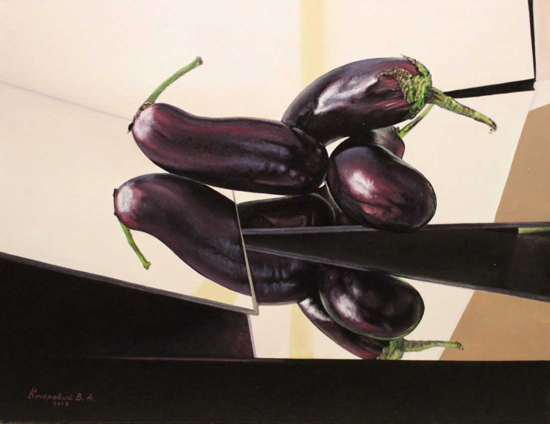 Reflections: Trio — original oil on canvas painting, 50 x 65 cm, 2017