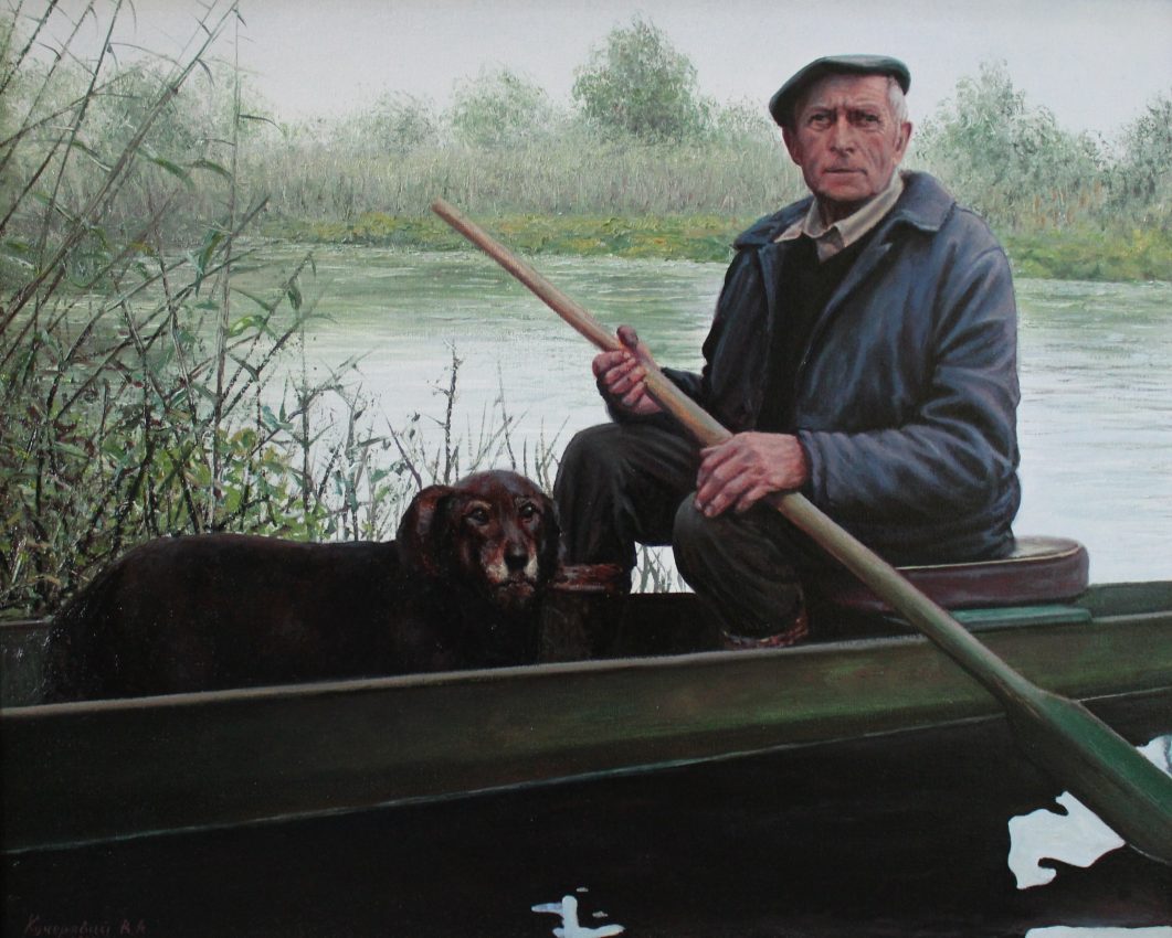 The Fisherman — original oil on canvas painting by Viktor Kucheryavyy