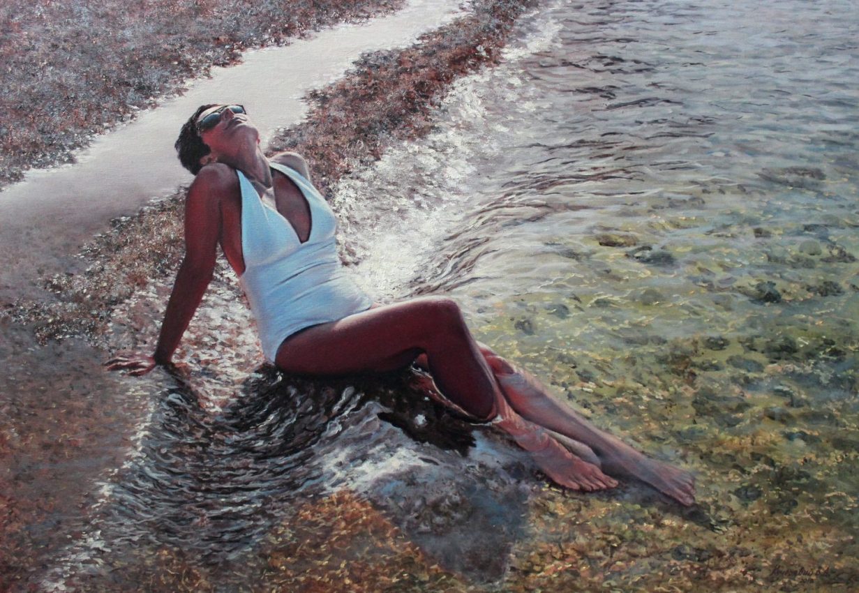 In Paradise — down by the sea oil painting by Viktor Kucheryavyy, 70 x 100 cm