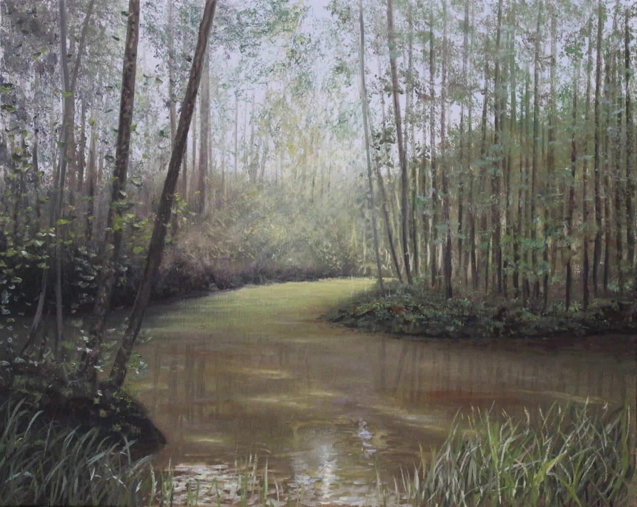 A Quiet Corner — summer memories oil painting by Viktor Kucheryavyy, 