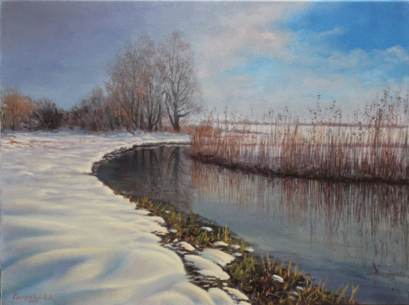 Early March — original oil painting by Viktor Kucheryavyy, 45 x 60 cm, 2019