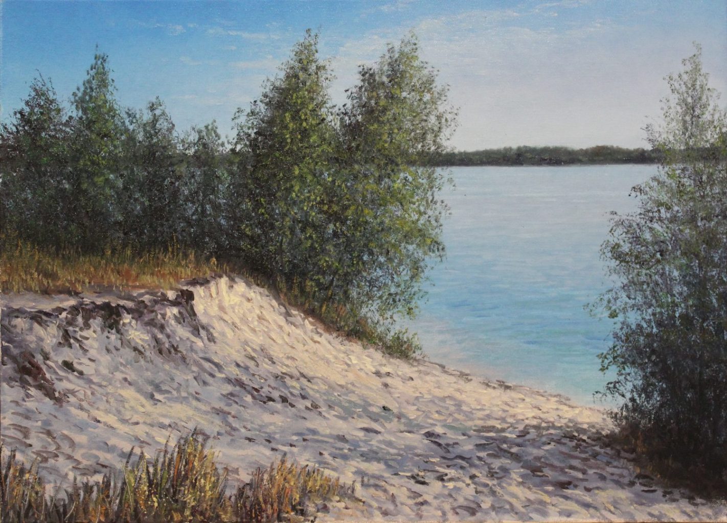 Afternoon at the Pond — original oil on canvas painting by Viktor Kucheryavyy, 40 x 55 cm