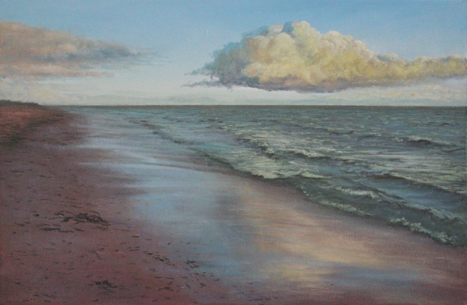 Pink & Blue — original oil on canvas painting by Viktor Kucheryavyy, 40 x 60 cm
