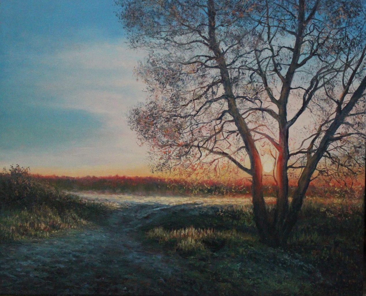 The Golden Hour — original oil on canvas painting by Viktor Kucheryavyy, 45 x 55 cm