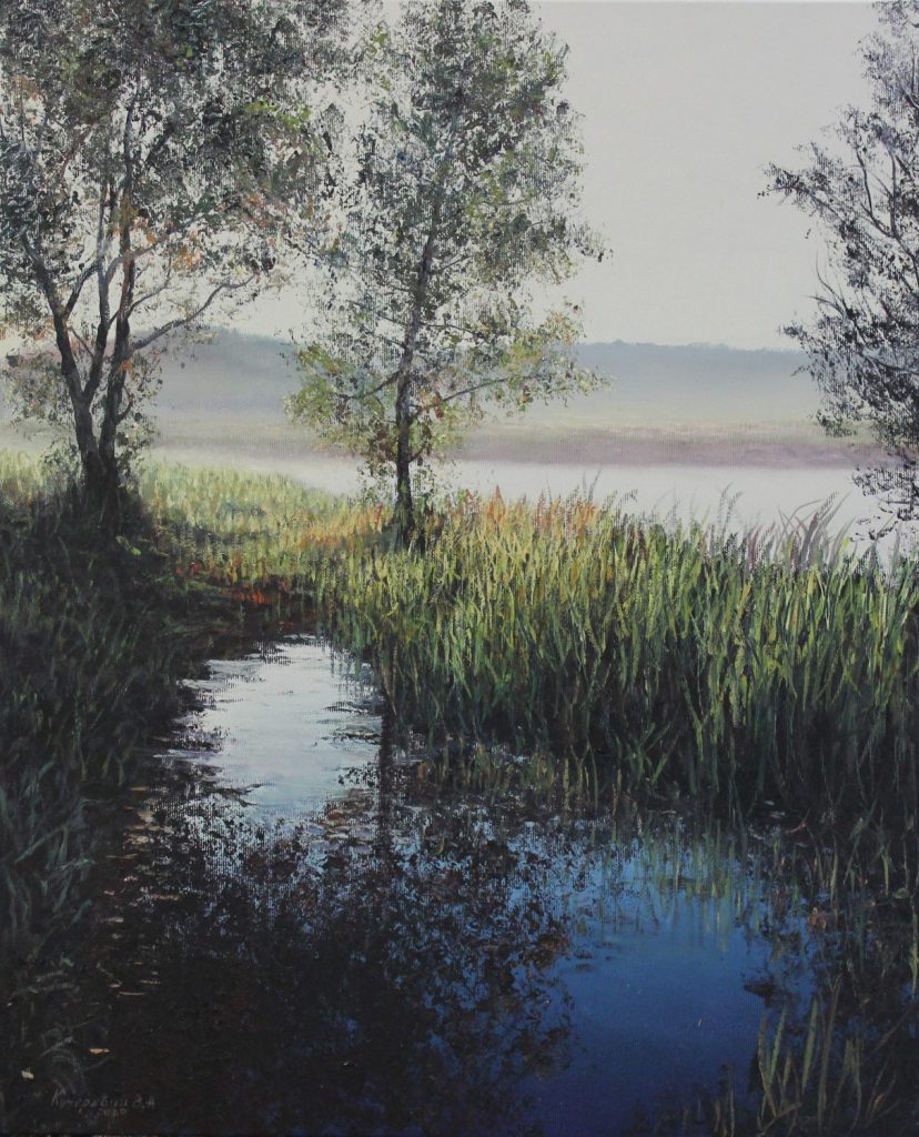 Shady Shore I — summer memories oil painting by Viktor Kucheryavyy, 55 x 45 cm