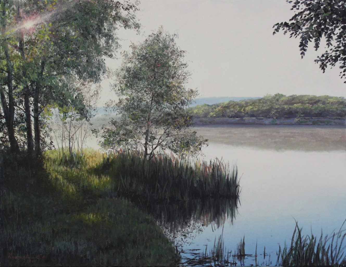 Shady Shore II — summer memories oil painting by Viktor Kucheryavyy, 50 x 65 cm