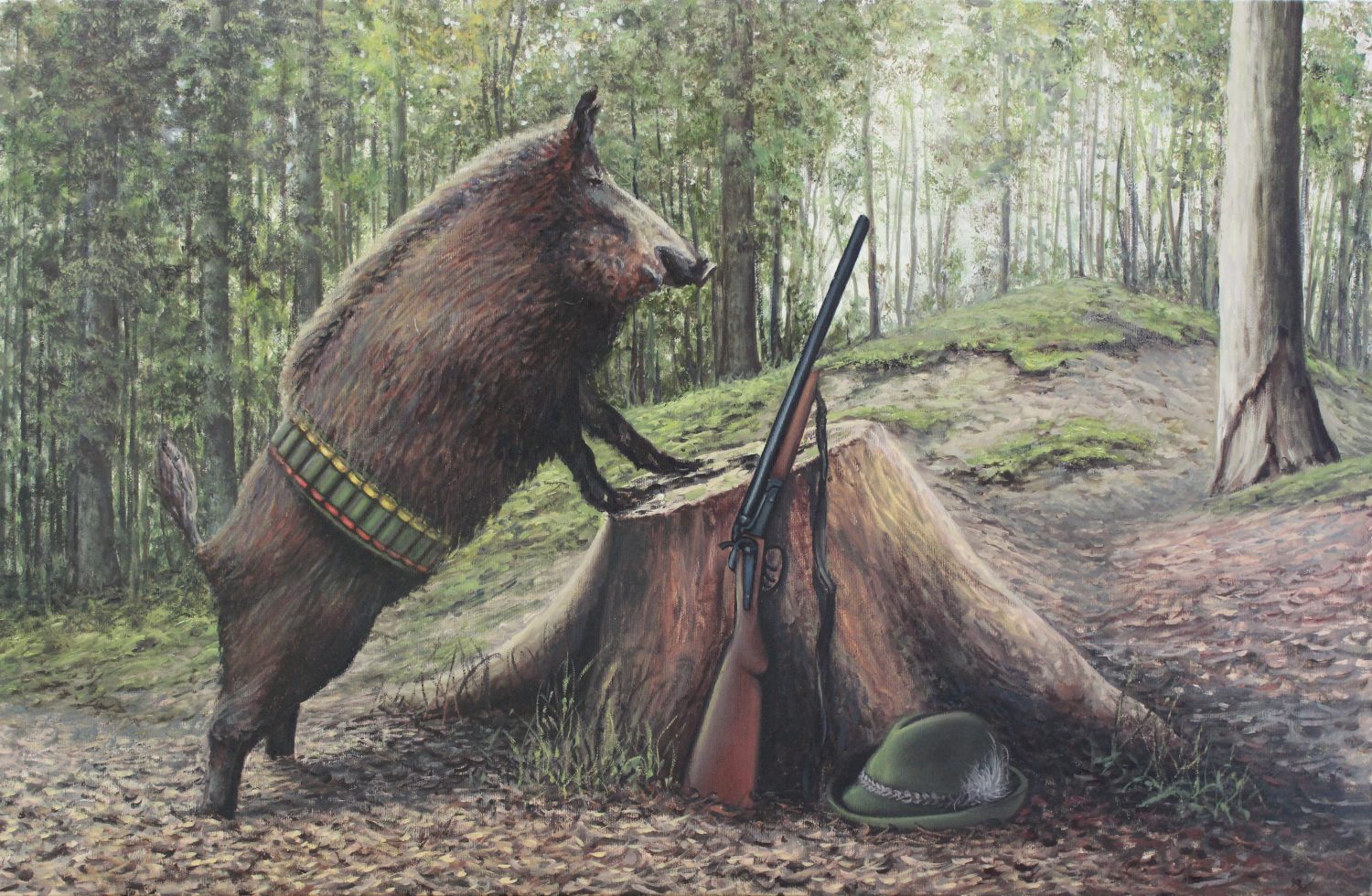 Where's That Hunter? — original oil on canvas painting by Viktor Kucheryavyy