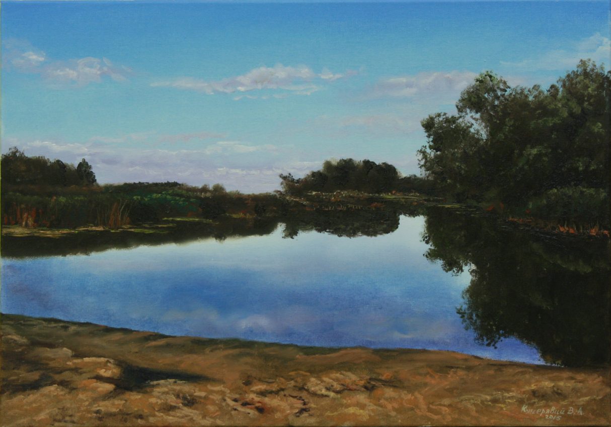 Where Time Stands Still — summer memories oil painting by Viktor Kucheryavyy, 35 x 50 cm