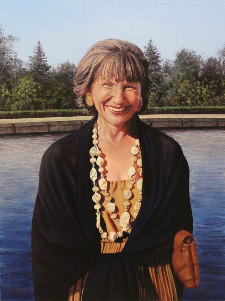 Portrait of a Woman with a Necklace — portraits oil painting by Viktor Kucheryavyy, 
