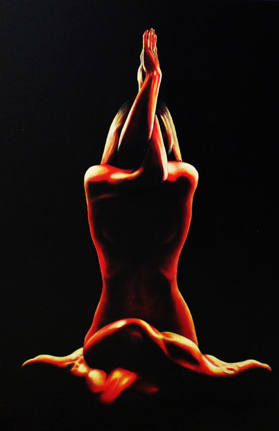 Burning Candle — original oil on canvas painting by Viktor Kucheryavyy, 100 x 65 cm