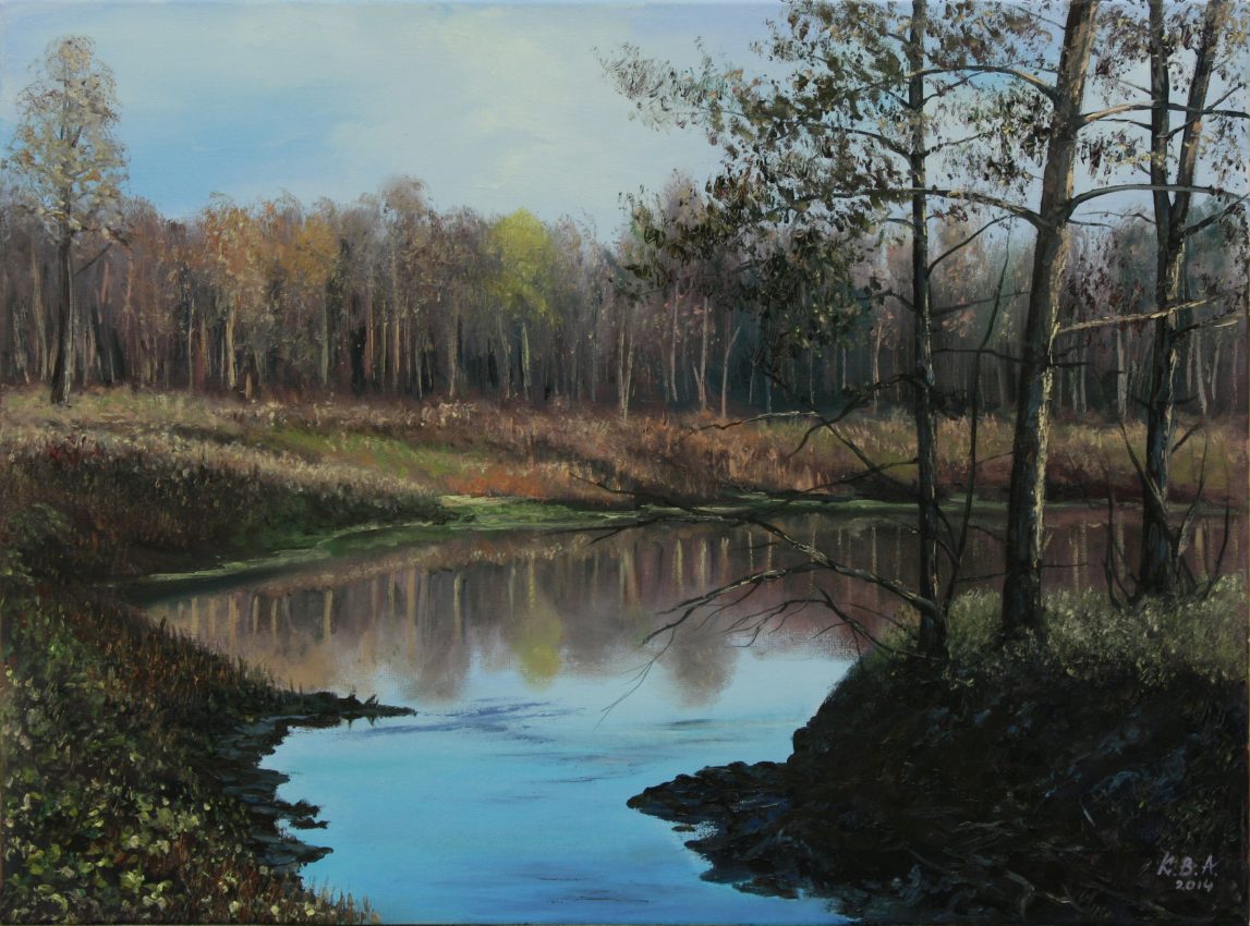 Quiet River — original oil on canvas painting by Viktor Kucheryavyy