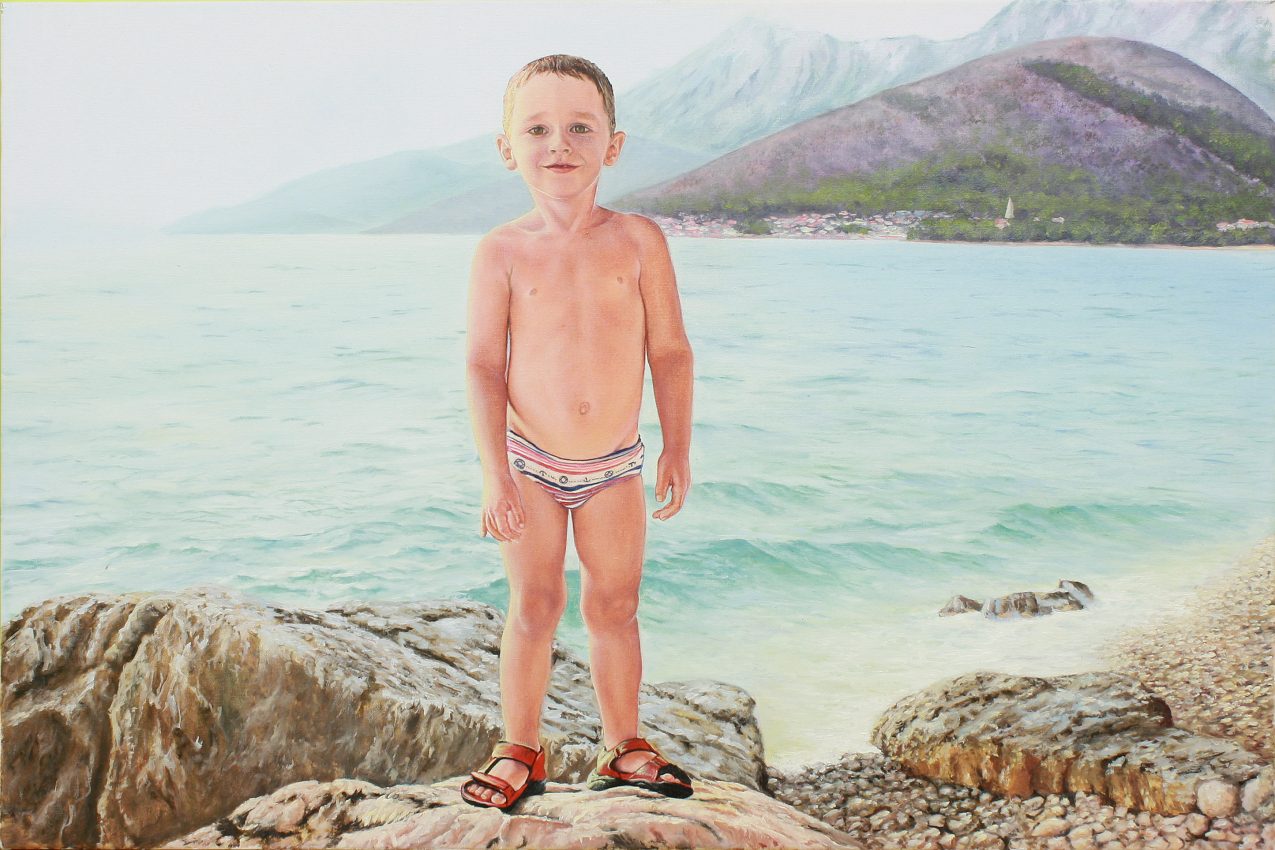 Fedya & the Sea — portraits oil painting by Viktor Kucheryavyy, 