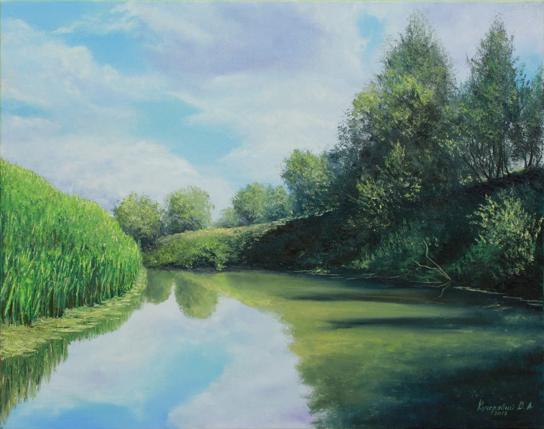 Morning on the River — original oil on canvas painting by Viktor Kucheryavyy, 60 x 80 cm