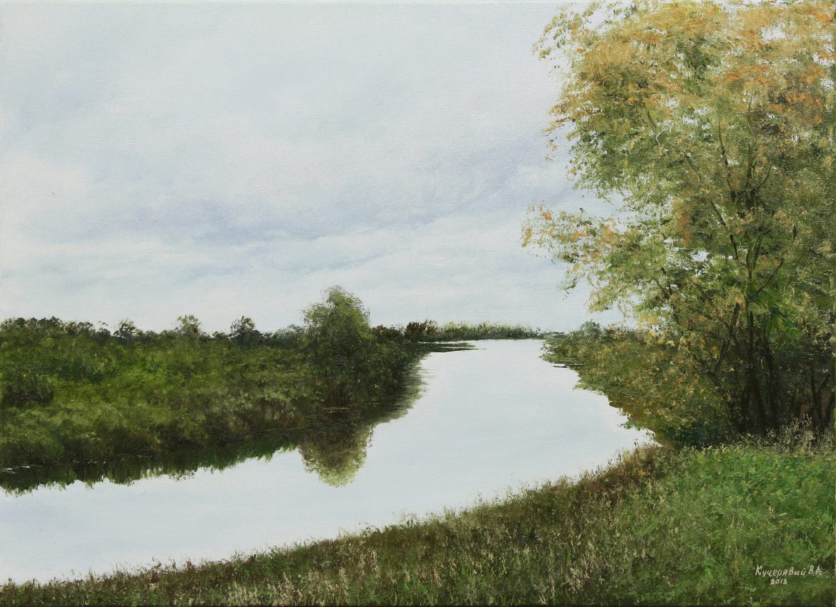 Tranquil River — summer memories oil painting by Viktor Kucheryavyy, 40 x 55 cm