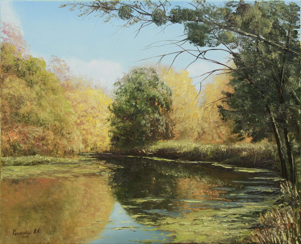 Fall — golden fall oil painting by Viktor Kucheryavyy, 40 x 50 cm