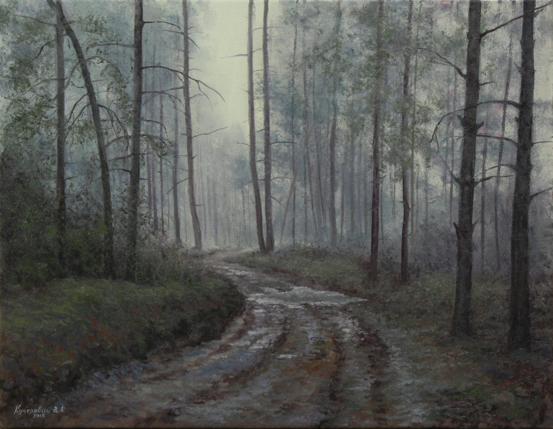 Rain — original oil on canvas painting by Viktor Kucheryavyy