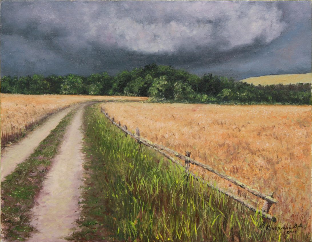 Approaching Storm — summer memories oil painting by Viktor Kucheryavyy, 