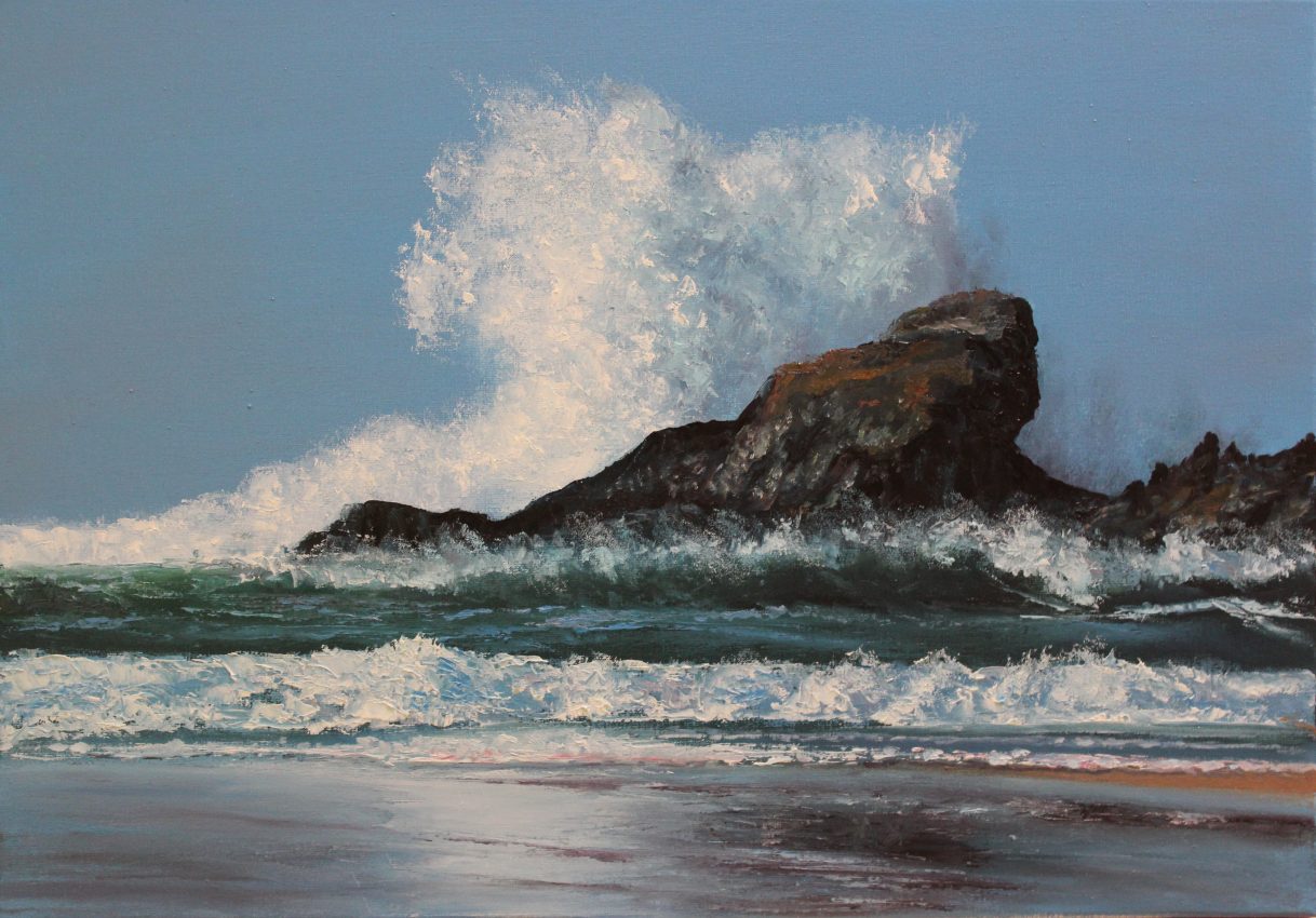 The Storm — down by the sea oil painting by Viktor Kucheryavyy, 35 x 50 cm