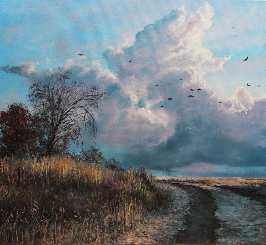 The Cold — original oil on canvas painting by Viktor Kucheryavyy