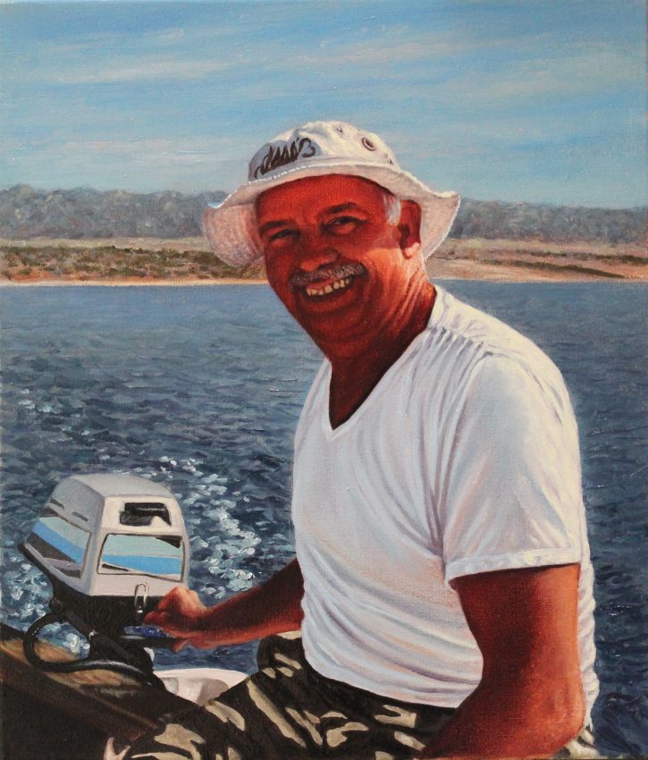 A Man & His Boat — portraits oil painting by Viktor Kucheryavyy, 