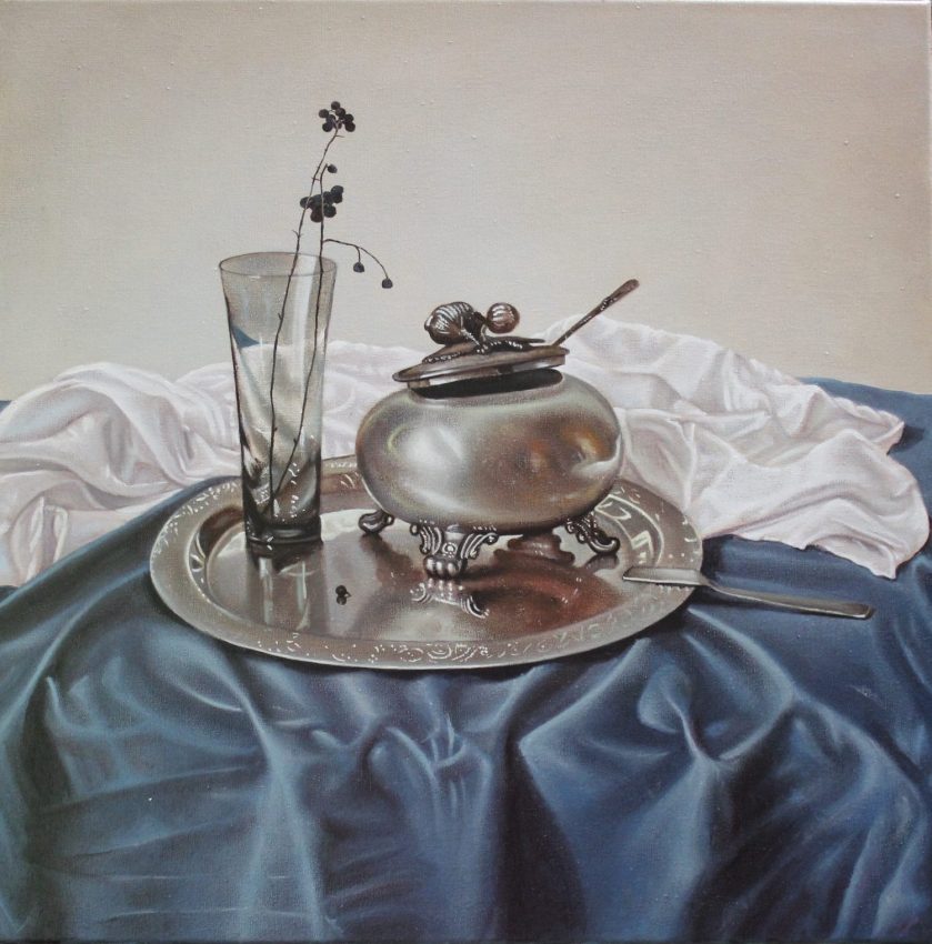Silver Sugar Bowl — copies oil painting by Viktor Kucheryavyy, 